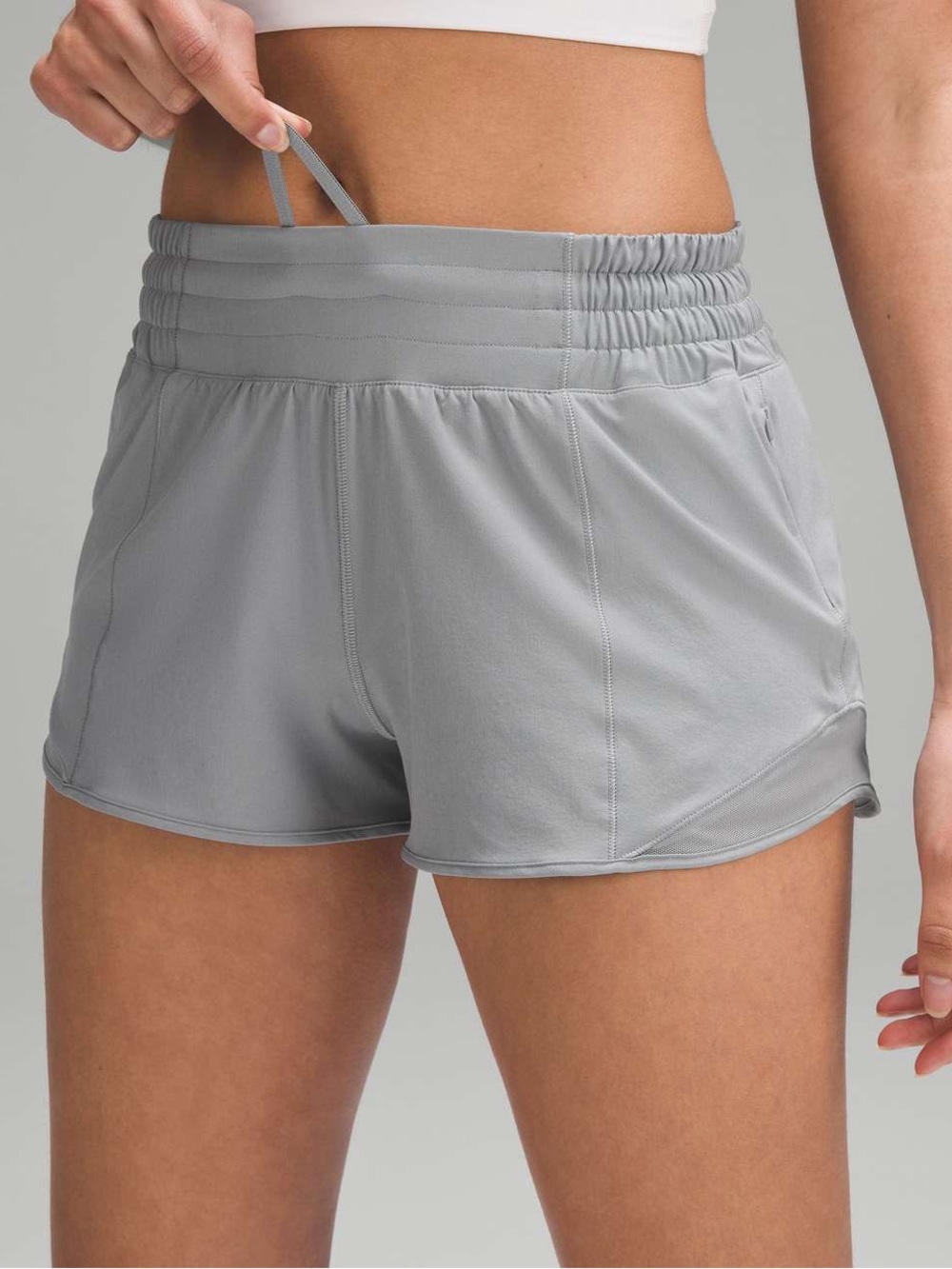 lululemon athletica Women's Gray Athletic Shorts with Drawstring Waistband